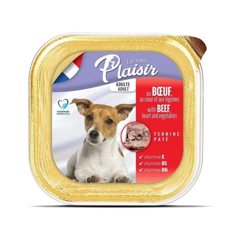 Plaisir Pate Ezme Biftek Ve Sebzeli Yetişkin Köpek Konservesi 150 GR | SRC: Barcode: 3428460051207
